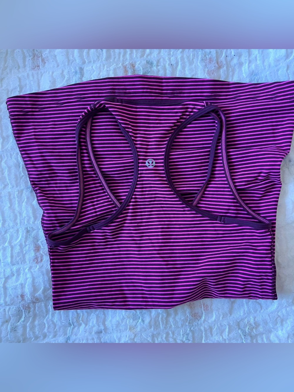 lululemon athletica Magenta and Black Striped Racerback Tank-Y2K yoga style - Picture 5 of 5